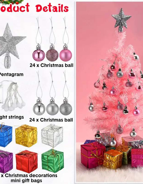 Load image into Gallery viewer, 2-Pack 24&quot; Pink Mini Pre-Lit Christmas Tree
