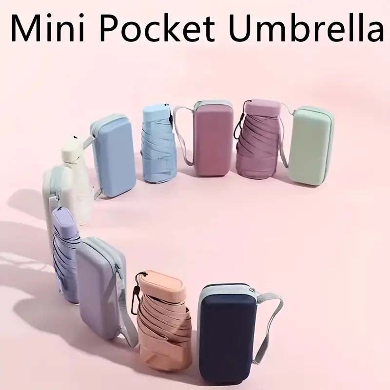 Rib Portable Mini Pocket Umbrella - Water-Resistant Foldable.