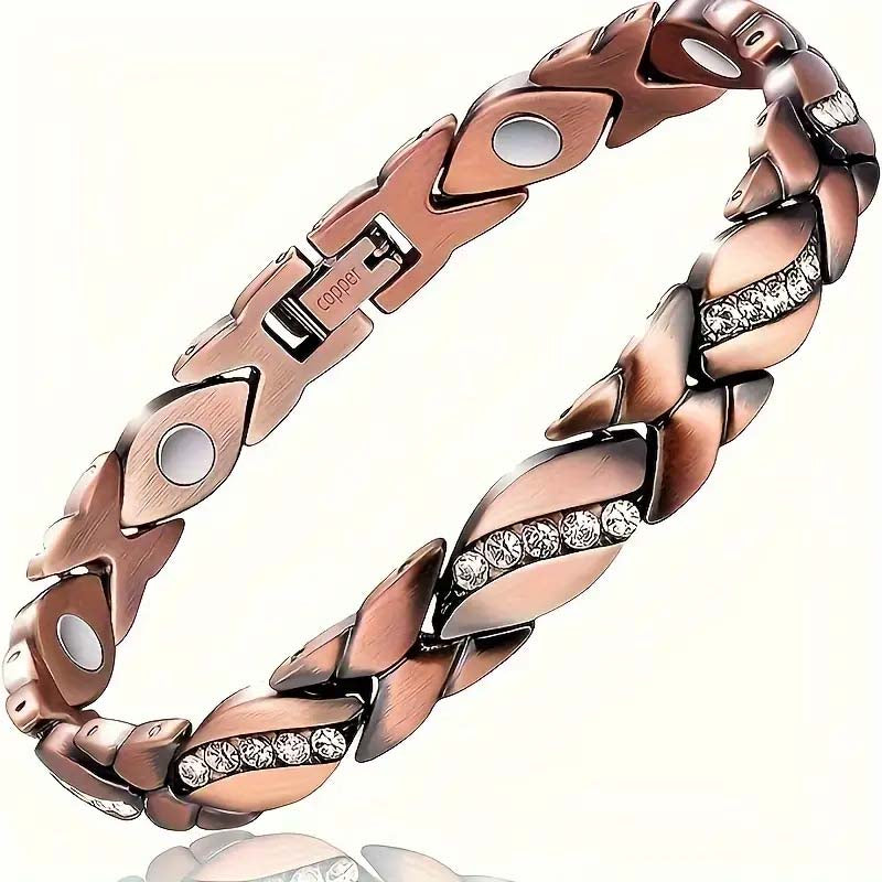 Pure Copper Women's Magnetic Bracelet – 3500 Magnet, Adjustable Size