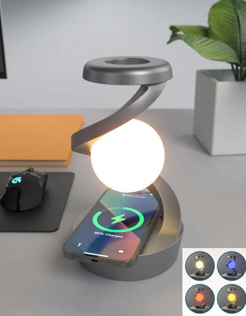 Load image into Gallery viewer, Rotating Moon Desk Lamp With Phone Wireless Charging
