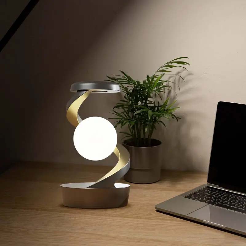 Rotating Moon Desk Lamp With Phone Wireless Charging