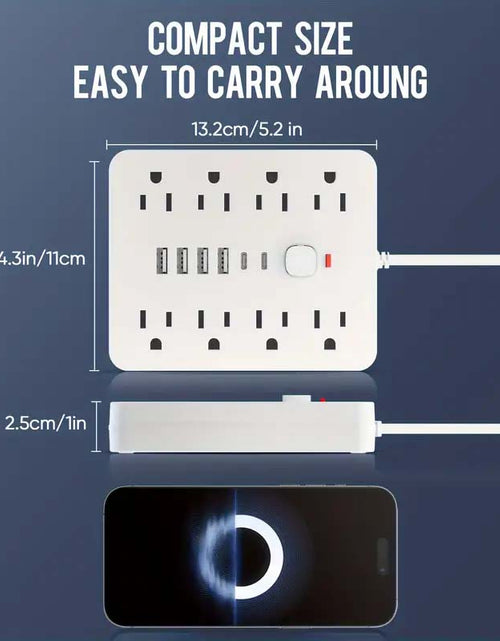 Load image into Gallery viewer, 14-in-1 Power Adapter: USB, Type-C, AC Outlets, Surge Protector
