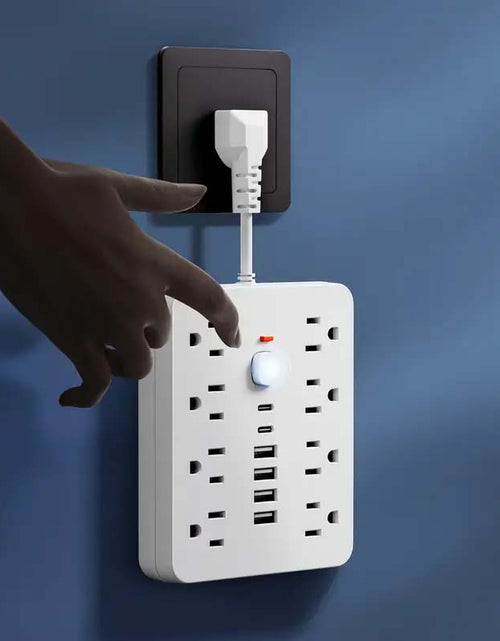 Load image into Gallery viewer, 14-in-1 Power Adapter: USB, Type-C, AC Outlets, Surge Protector
