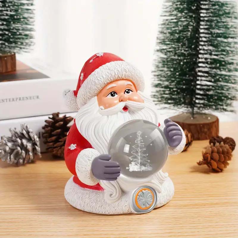 USB-Powered Santa Nightlight – 7-Color Changing Crystal Ball Christmas Decoration