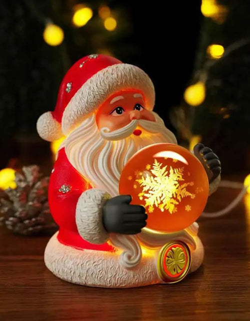 Load image into Gallery viewer, USB-Powered Santa Nightlight – 7-Color Changing Crystal Ball Christmas Decoration
