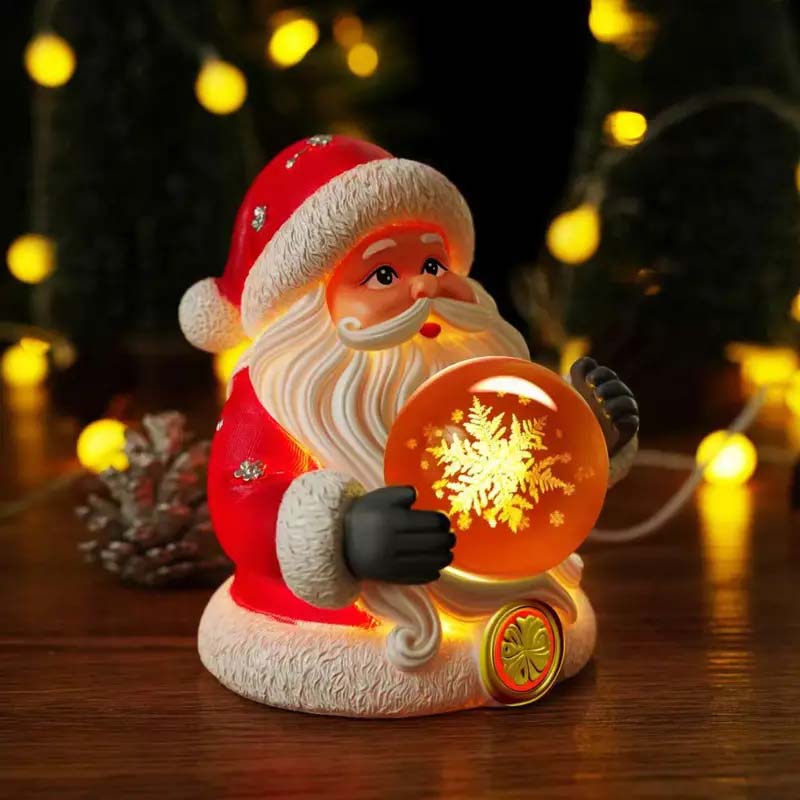 USB-Powered Santa Nightlight – 7-Color Changing Crystal Ball Christmas Decoration