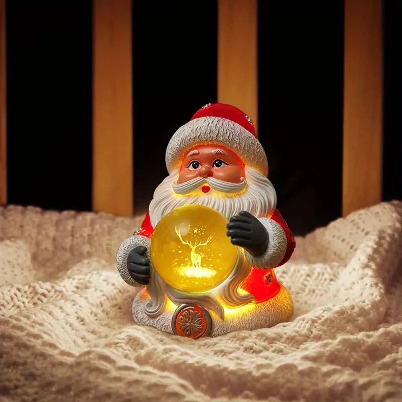 USB-Powered Santa Nightlight – 7-Color Changing Crystal Ball Christmas Decoration