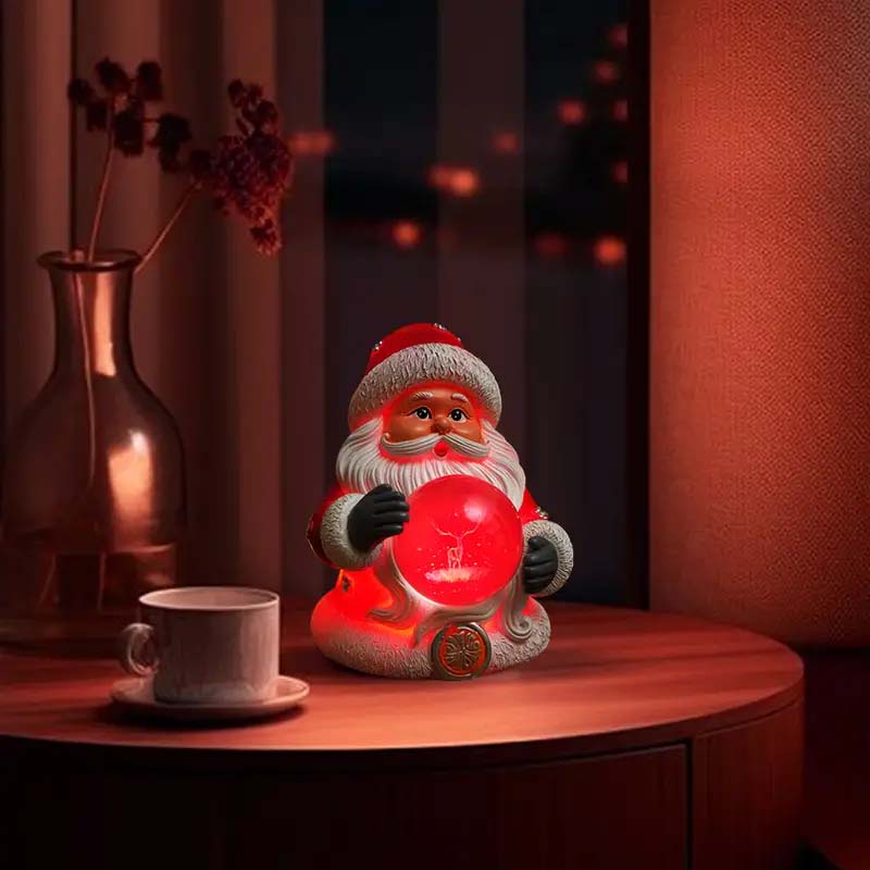 USB-Powered Santa Nightlight – 7-Color Changing Crystal Ball Christmas Decoration