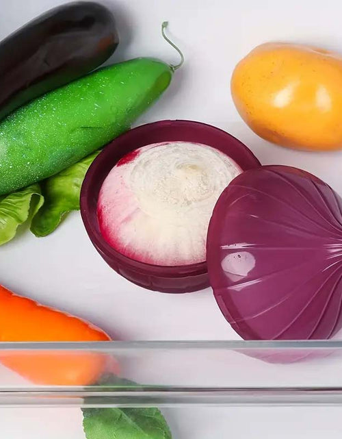 Load image into Gallery viewer, Airtight Purple Onion Storage Box – Reusable Kitchen Food Saver | Durable &amp; Space-Saving
