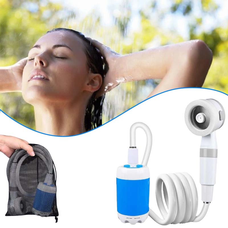 portable Rechargeable Outdoor Shower with Silicone Massage Heads