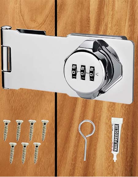 Silver Keyless Cabinet Lock for Household Security and Organization