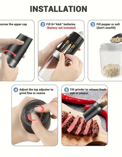 Load image into Gallery viewer, Electric Salt &amp; Pepper Grinder Set - One-Hand Operation &amp; LED Light
