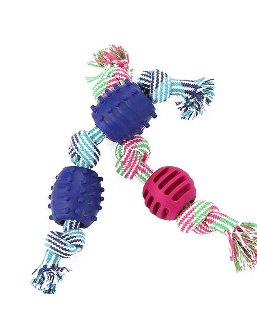 Load image into Gallery viewer, Double Knot Cotton Cord Dog Toy | Teeth Cleaning &amp; Sharpening for Pets
