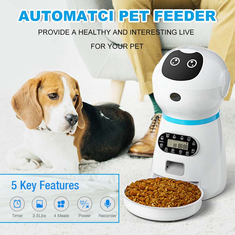 Automatic Pet Feeder – Dog & Cat Dispenser with LCD & Voice Recorder