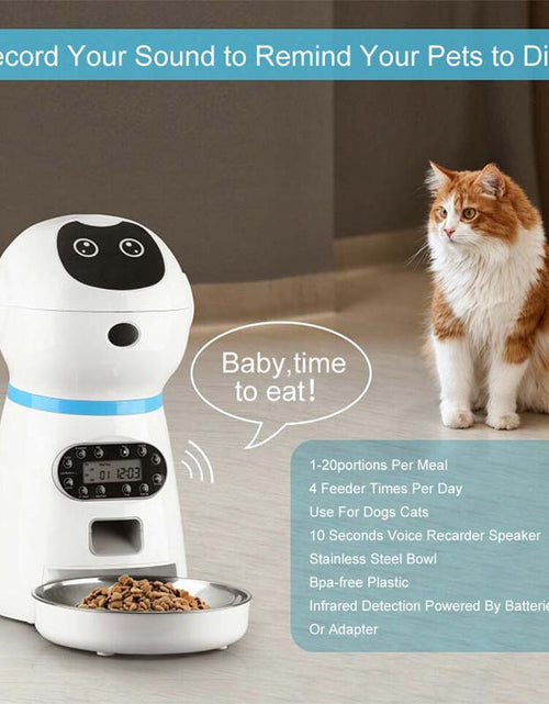 Load image into Gallery viewer, Automatic Pet Feeder – Dog &amp; Cat Dispenser with LCD &amp; Voice Recorder
