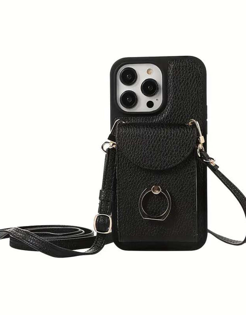 Load image into Gallery viewer, Premium Faux Leather Wallet Case with Ring Kickstand for iPhone - Stylish &amp; Functional
