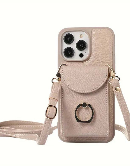 Load image into Gallery viewer, Premium Faux Leather Wallet Case with Ring Kickstand for iPhone - Stylish &amp; Functional
