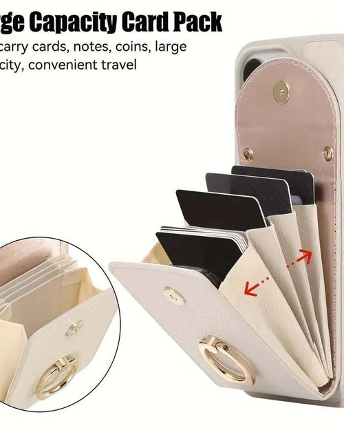 Load image into Gallery viewer, Premium Faux Leather Wallet Case with Ring Kickstand for iPhone - Stylish &amp; Functional
