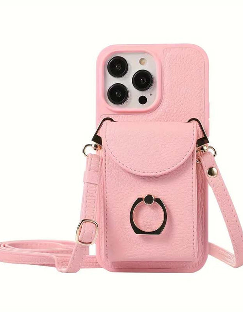 Load image into Gallery viewer, Premium Faux Leather Wallet Case with Ring Kickstand for iPhone - Stylish &amp; Functional
