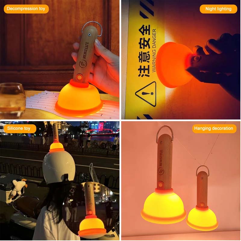 Plunger Night Light: USB Rechargeable