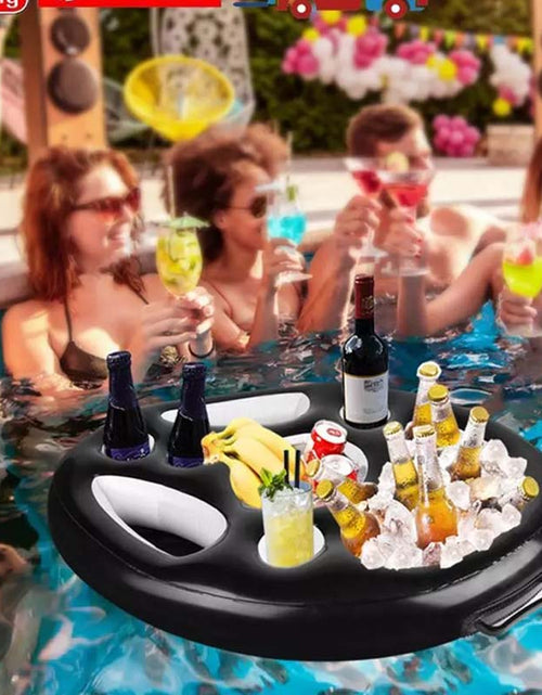 Load image into Gallery viewer, Foldable PVC Swimming Pool Drink Holder Floats for Adults and Kids
