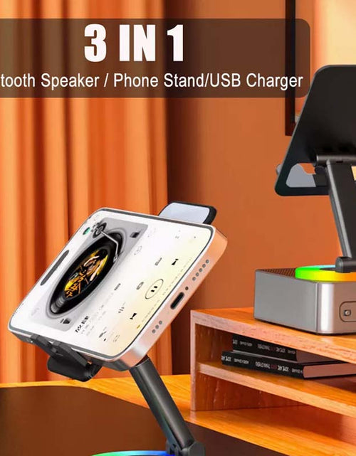 Load image into Gallery viewer, Cell Phone Stand with Bluetooth Speaker &amp; Power Bank
