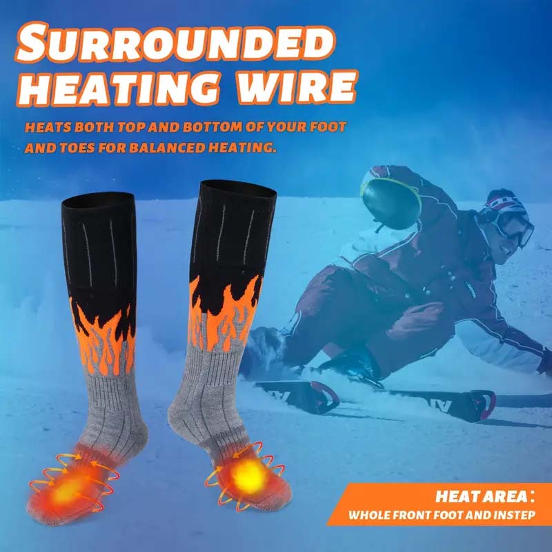 Heated Socks – Rechargeable Battery Socks with 4 Heat Settings for Men & Women