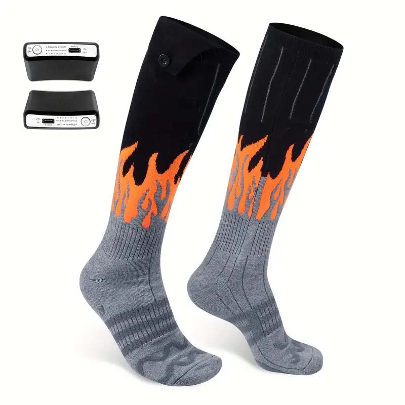 Heated Socks – Rechargeable Battery Socks with 4 Heat Settings for Men & Women