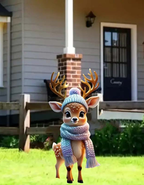 Load image into Gallery viewer, Charming 2D Christmas Reindeer Yard Stake - Festive Lawn Decor, 13.8x7.9 🎄🦌
