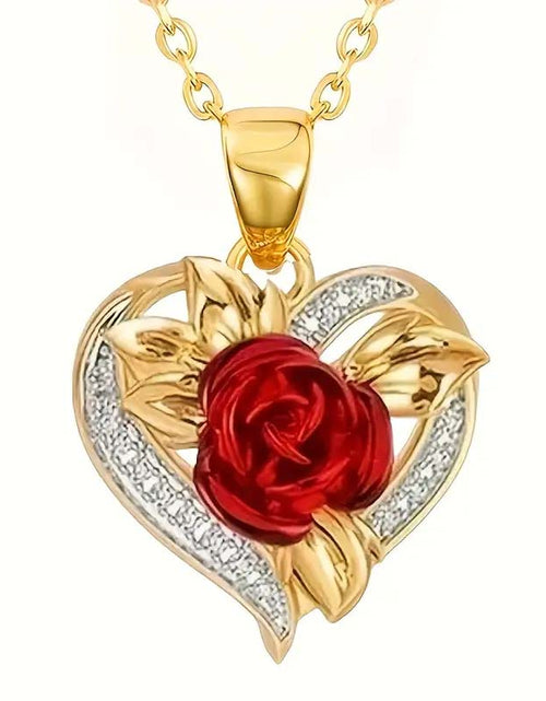 Load image into Gallery viewer, Love Rose Pendant Necklace - Romantic Jewelry
