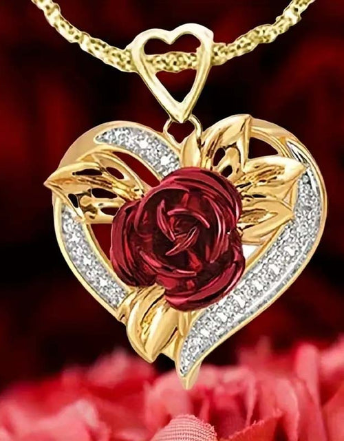 Load image into Gallery viewer, Love Rose Pendant Necklace - Romantic Jewelry
