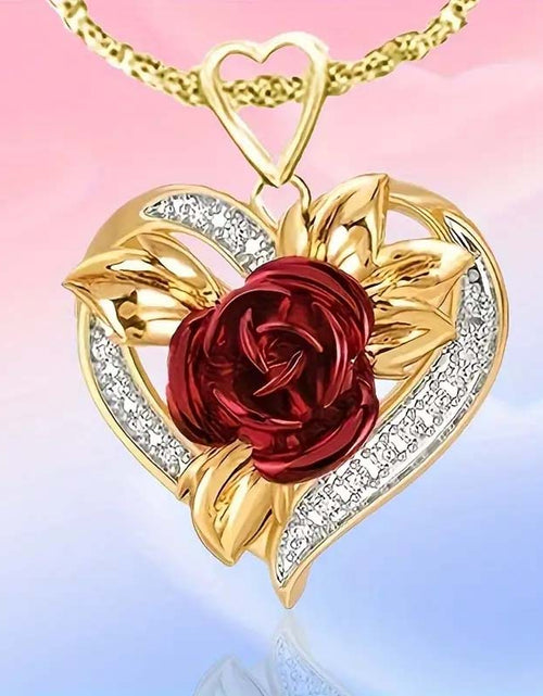 Load image into Gallery viewer, Love Rose Pendant Necklace - Romantic Jewelry
