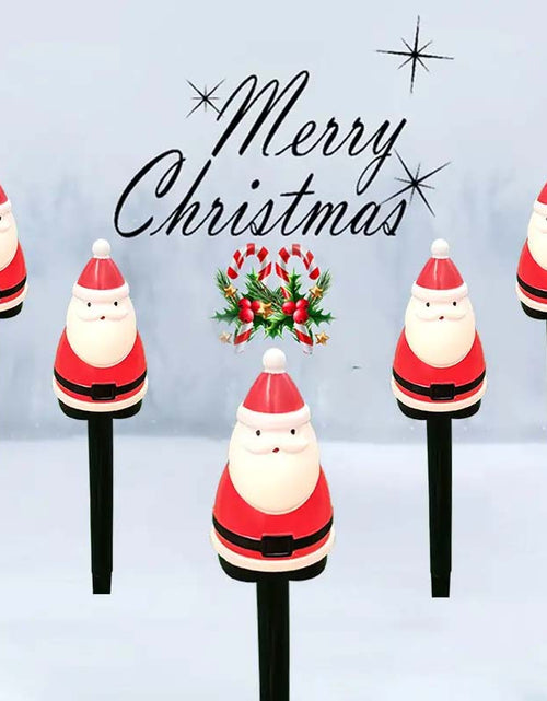 Load image into Gallery viewer, Solar-Powered Santa Lawn Stakes - 5-Pack
