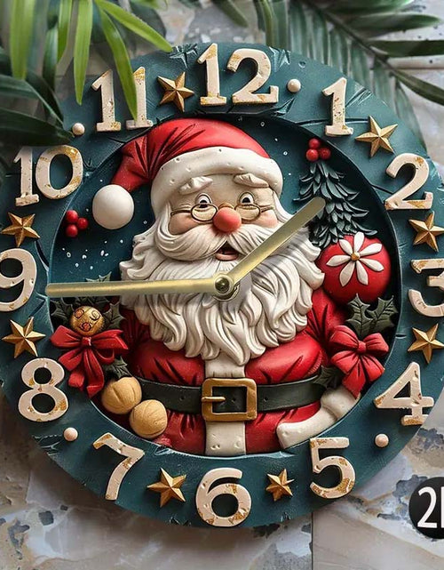 Load image into Gallery viewer, Christmas Santa Claus Silent Wall Clock - 8 Round Art Decor
