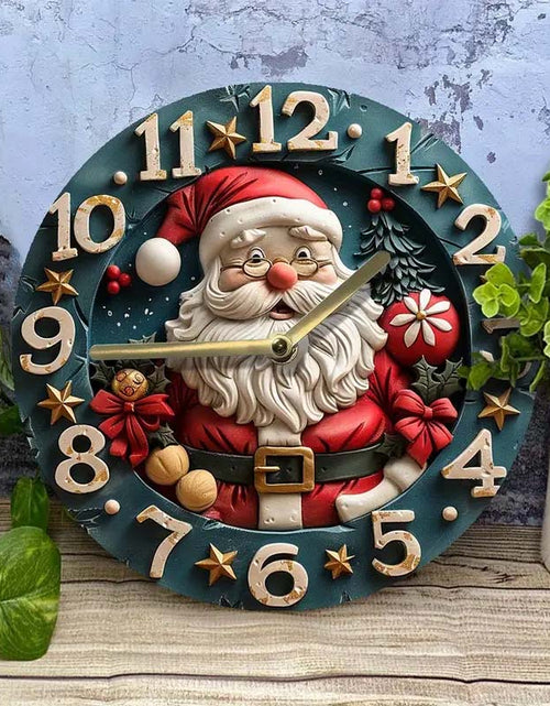 Load image into Gallery viewer, Christmas Santa Claus Silent Wall Clock - 8 Round Art Decor
