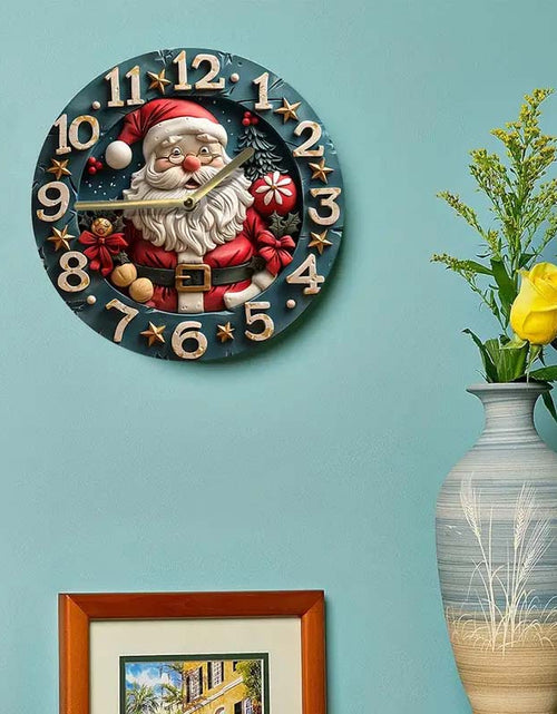 Load image into Gallery viewer, Christmas Santa Claus Silent Wall Clock - 8 Round Art Decor
