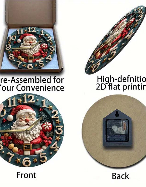 Load image into Gallery viewer, Christmas Santa Claus Silent Wall Clock - 8 Round Art Decor
