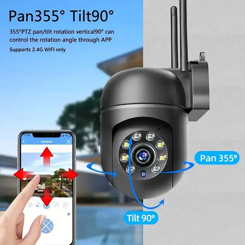 HD WiFi 355° Night Vision Security Camera - Indoor/Outdoor, AI Detection, Two-Way Audio