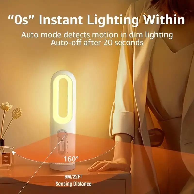 Rechargeable LED Motion Sensor Night Light & Flashlight | Portable & Dusk to Dawn