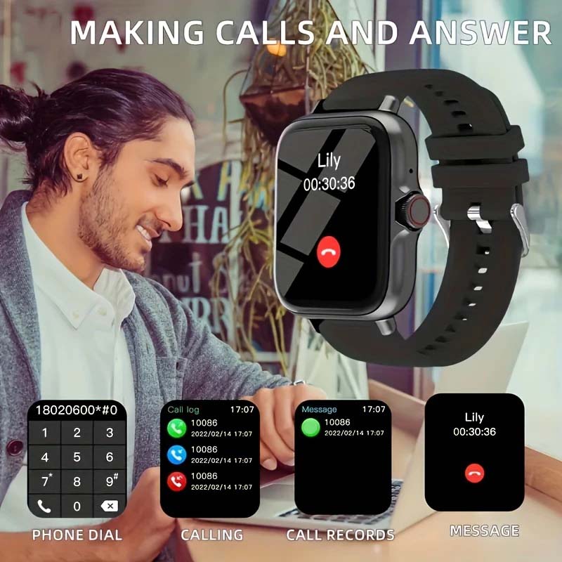 Full-Screen Touch Smart Watch: Caller Alert, Multi-Functional Connectivity