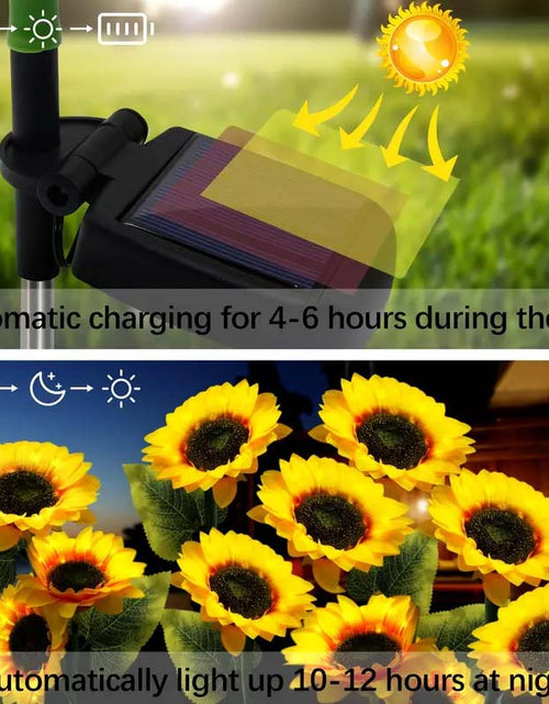 Load image into Gallery viewer, Solar Sunflower LED Lights - 2 Pack Outdoor Decorative Garden Lighting
