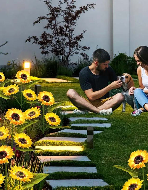 Load image into Gallery viewer, Solar Sunflower LED Lights - 2 Pack Outdoor Decorative Garden Lighting
