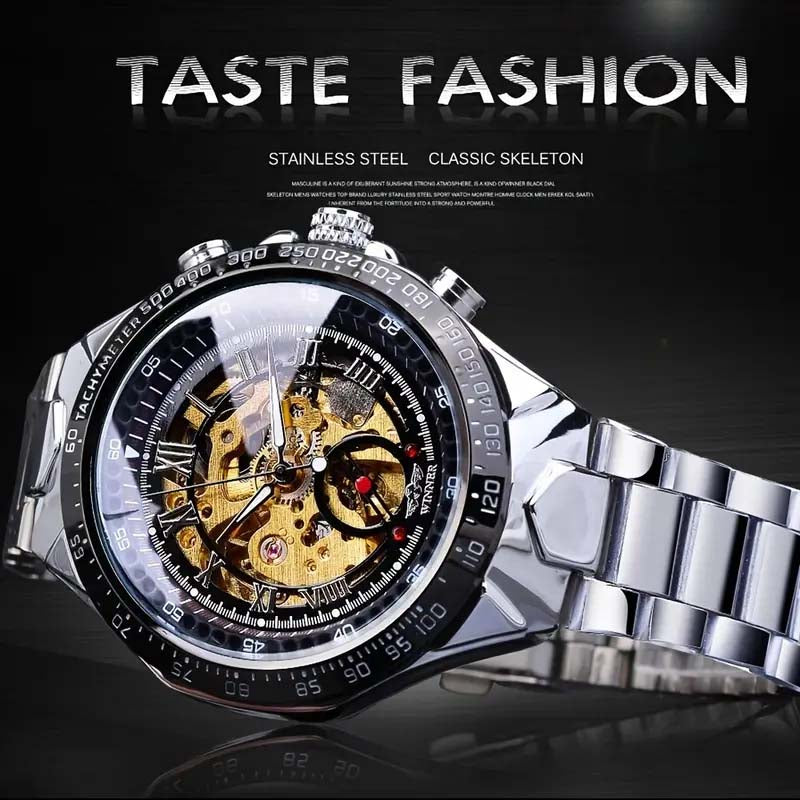 Skeleton Sport Watch - Fashion Bezel & Intricate Dial