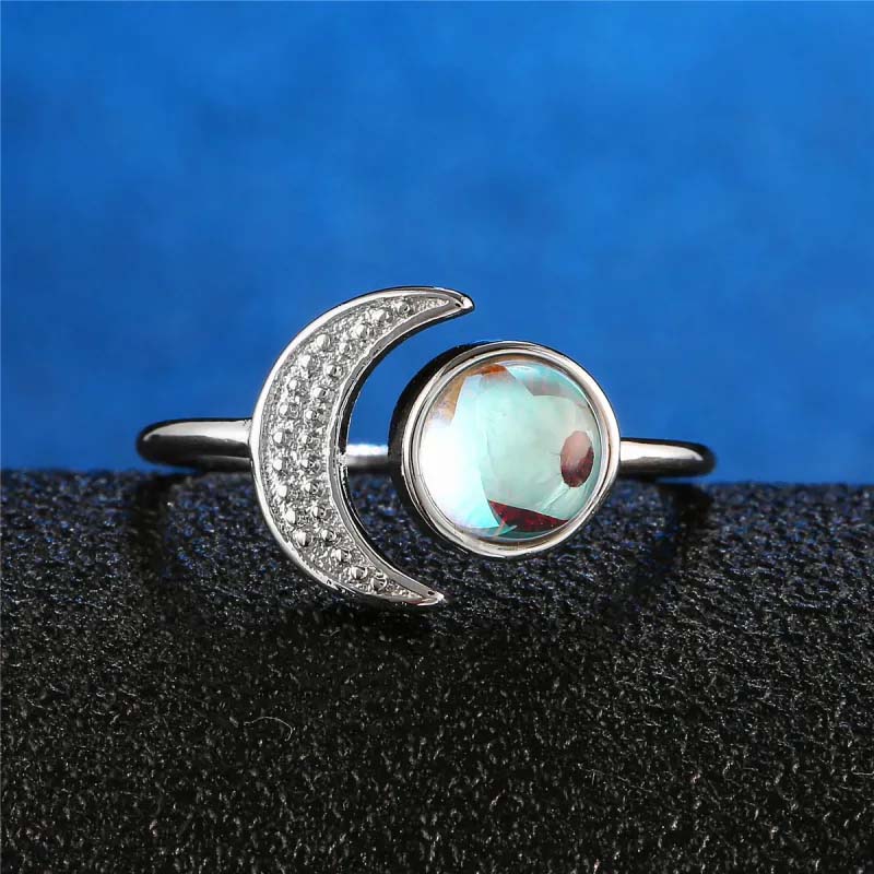 Exquisite Moon and Sun Design Cuff Ring