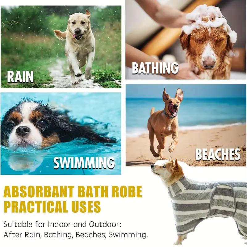 RapidDry Super Absorbent Pet Towel for Bath, Swimming, and Beach Fun