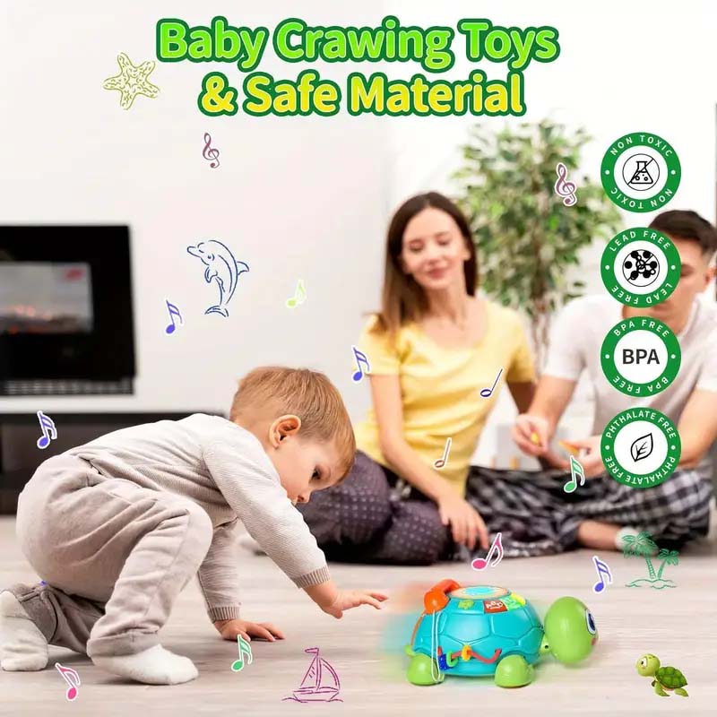 Musical Turtle Crawling Toy - Light & Sound