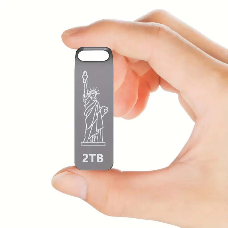 2TB USB Flash Drive - High-Speed, Swivel Metal Keychain