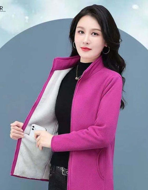 Load image into Gallery viewer, Lamb Wool Stand-Up Collar Cardigan for Women – Autumn &amp; Winter
