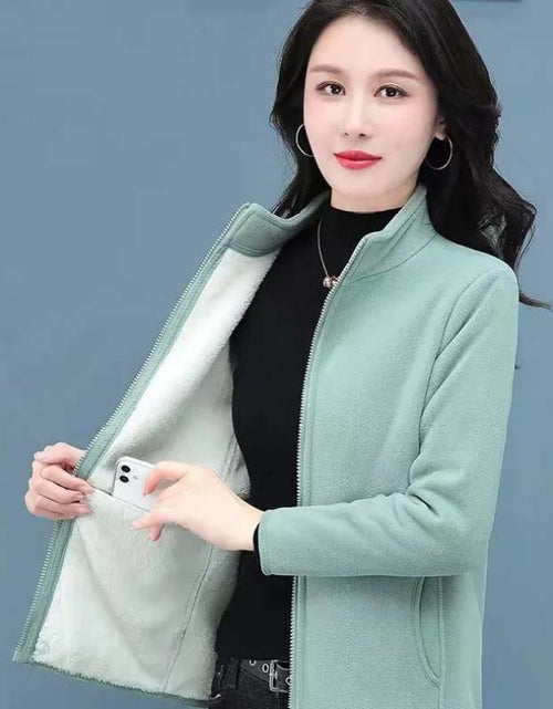 Load image into Gallery viewer, Lamb Wool Stand-Up Collar Cardigan for Women – Autumn &amp; Winter
