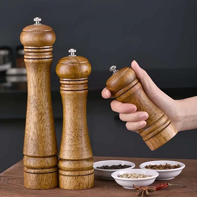 Wooden Spice Grinder - Manual Salt & Pepper Mill